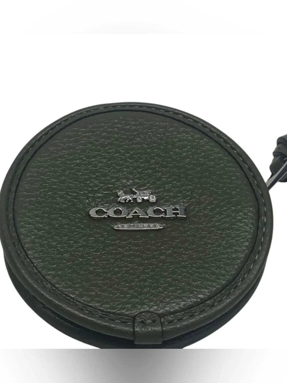 COACH Olive Green Leather Crossbody Bag & Coin Case - Picture 14 of 16